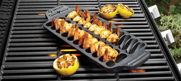 Outset Cast Iron Grill Pan With Ridges 8.5” x 14.25” x 1.5” :  Patio, Lawn & Garden