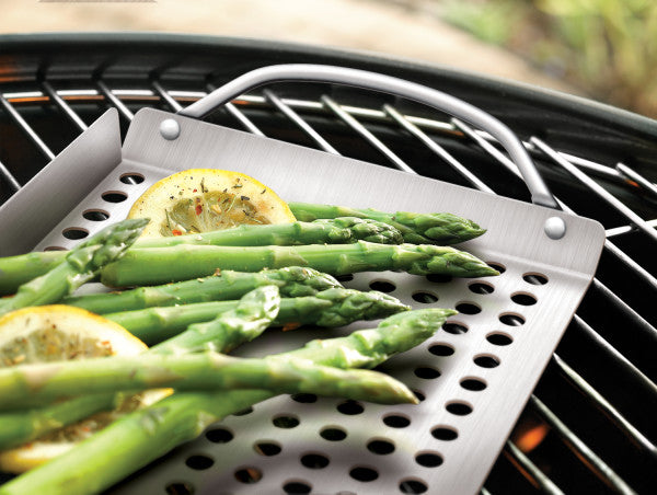 COOK TIME Grill Pan Set of 2, BBQ Grill Topper for Outdoor Grill, Stainless  Steel Grilling Baskets with Holes and Handles, Perforated Food Tray